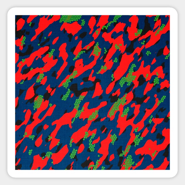 Camouflage - Red and Blue Sticker by Tshirtstory